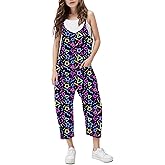 RAISEVERN Jumpsuits for Girls Casual Sleeveless Loose Spaghetti Strap Summer Rompers Long Pants with Pockets