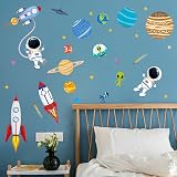 decalmile Outer Space Wall Decals Rockets Planets Nursery Kids Bedroom view 3