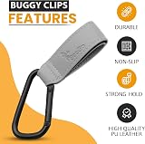 BeeGo Buggy Clips 2025 Award-Winning Stroller Hooks 2 Pack Grey view 4