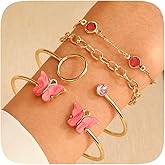 Nexoluxa Gold Bracelets for Women Chunky Gold Bracelet Stack No Tarnish Stackable Dainty Chain Bracelets Sets for Women Trendy Jewelry Gifts Adjustable