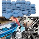 100 Pieces Car windshield washer fluid Concentrated Clean Tablets,New Formula windshield wiper fluid Solid Effervescent Tablet.Remove glass stains,Clear vision(Use With De-icer or Methanol for Winter)