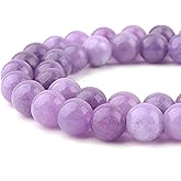 DIQIO Natural Stone Beads Gemstone Beads for Jewelry Making - Crystal Beads for Bracelets, 8mm Beads Round Loose Beads(44-47pcs, 8mm, Lilac Jasper)