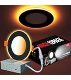 Togalonn 6-Pack 6 Inch Black LED Recessed Lights With Night Light – 5CCT Color Changing, Dimmable Canless Wafer Downlights, 12W 100W Equivalent For Home Theater & Kitchens