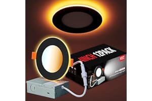 Togalonn 12 Pack Black LED Pot Lights 4 Inch Recessed with Night Light, Dimmable & 5CCT Selectable LED Lighting, Ultra-Thin S