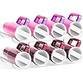 Yieach 2 Tier Water Bottle Holder for Cabinet,Acrylic Wine Rack and Stackable Water Bottle Organizer for Pantry - Waterbottle Organizer for 40 oz Stanley Cup Holder and Other Tumbler Organizers