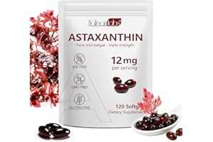 RUDUWU Astaxanthin Supplements 12mg 120 Softgels,Premium Astaxanthin Antioxidant Supplements,Triple Strength Skin Vitamins with Antioxidant Activity,Supports Eye, Joint, Brain, Heart & Immune System (1)
