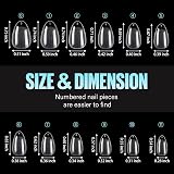 TOMICCA Almond Shaped Short Nail Tips 192Pcs Half Matte Full Cover Clear Nails view 7
