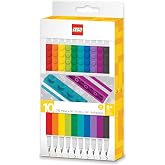 IQ LEGO Stationery 10 Pack Gel Pens (53100) | .7mm Medium Point, Back to School, Refillable
