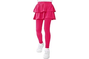Resinta Girls Leggings Warm Pants School Uniform Pants Stretchy Soft Leggings with Skirt 4-14 Years