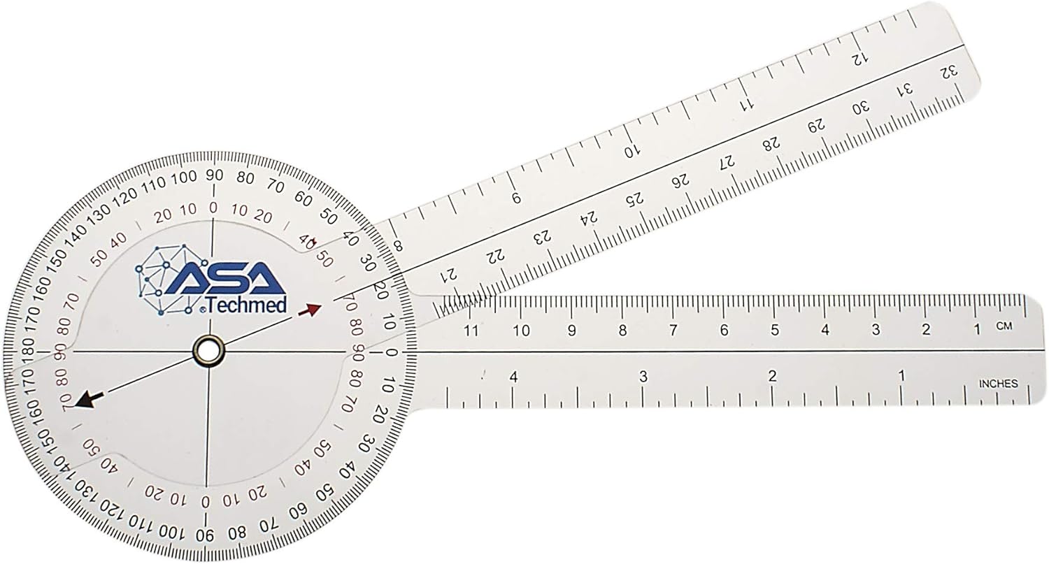 Complete Goniometer Physical Therapy Set, Bonus Reflex Hammer, 12,8,6 Inch Goni's, Gait Belt, Measuring Tapes, Occupational Therapy Tools, Ideal for Clinical/Home Rehab: Health & Personal Care
