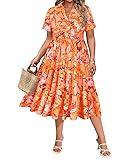 CARCOS Plus Size Dresses for Curvy Women Orange