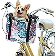 RAYMACE Bicycle Basket Dog Bike Handlebar Basket Front,Folding Detachable Quick Release Easy Install,Cycling Picnic Bag
