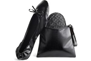 ROSE CHEEKS Foldable Ballet Flats - Women's Portable Ballerina Roll up Shoes