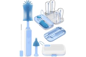 Yasew Electric Baby Bottle Brush Cleaner - Baby Bottle Brush Travel Essential, Safe BPA-Free Silicone, One Button 360° Efficient Cleaning, Long-Lasting 2000 mAh Battery, Storage Box for Travel Outdoor