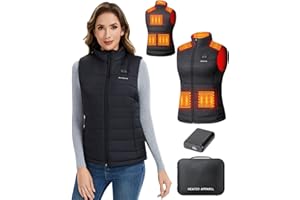 HILLSLTR Heated Vest Women with 18400mAh 7.4V Battery Pack，Lightweight Washable Electric Warming Vests with Zipper Pockets