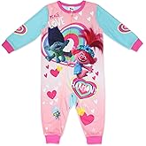 Dreamworks Trolls Girls' Pajamas Unionsuit Onesie PJs, Pink/Blue, Little Kid Size 4/5