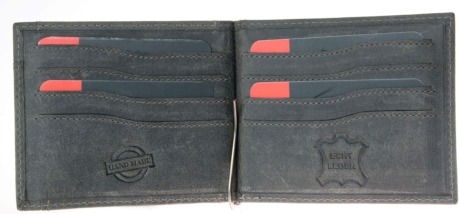 Men's Grey Genuine Leather Bi-fold Pocket Wallet with Scorpion - Image 3