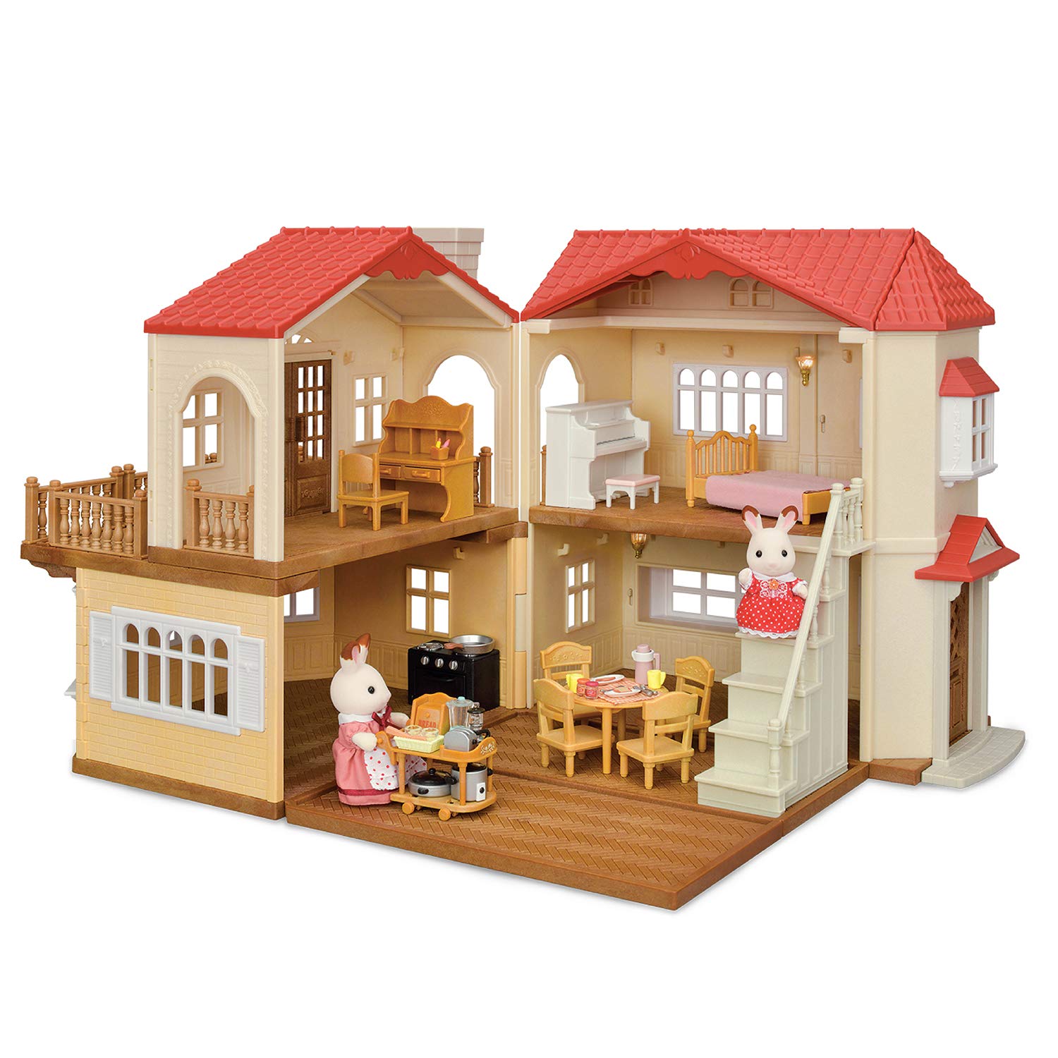 Photo 1 of Calico Critters Red Roof Country Home - Dollhouse Playset with Figures, Furniture and Accessories for Ages 3+