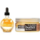 Cuccio Full Hand Treatment - Cuticle Oil 2.50 Oz and Butter Blends Moisturizing Scented Body Cream, 8 Oz (Milk & Honey)