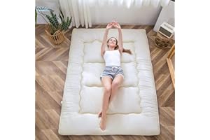 MAXYOYO Japanese Floor Mattress Futon Mattress, Thicken Sleeping Pad Foldable Roll Up Floor Futon for Adults Tatami Mat Dormi