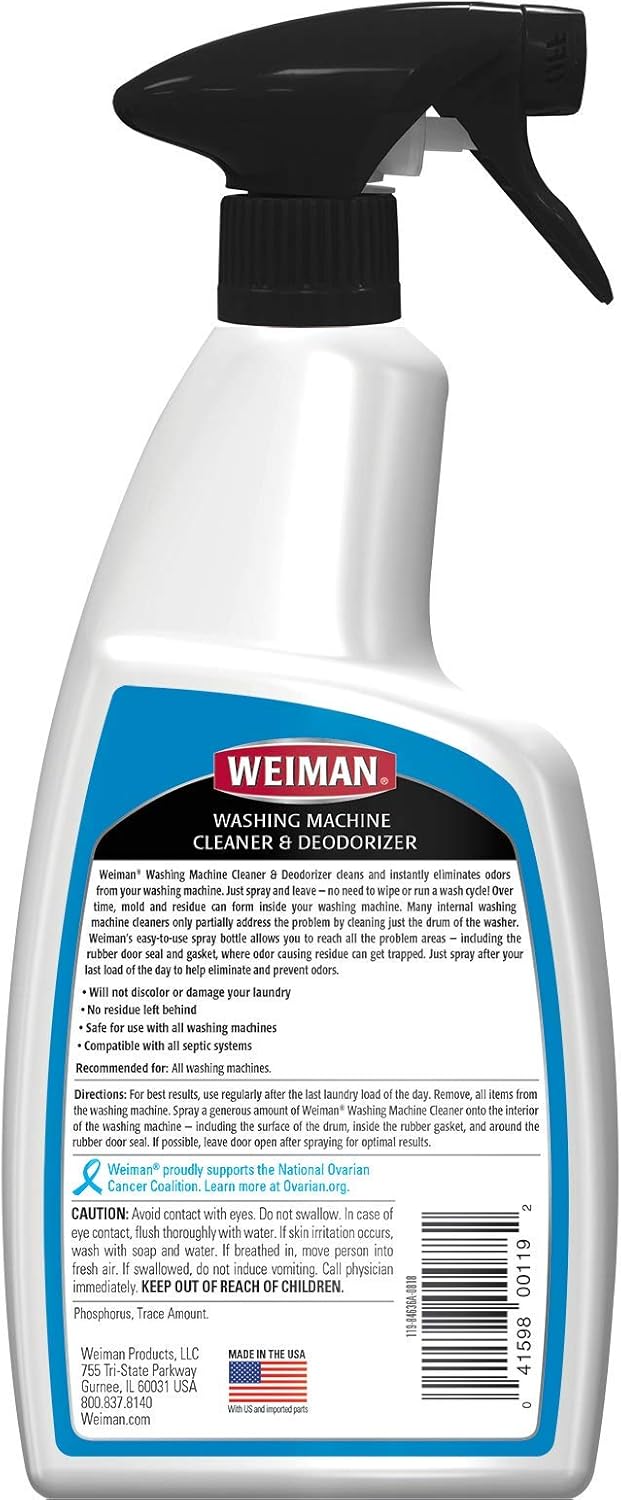 Weiman Washing Machine Cleaner and Deodorizer - Cleans Washing Machines Without Damaging Clothing - 24 Fl. Oz.: Grocery & Gourmet Food