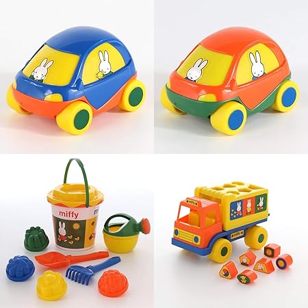 Amazon Polesie ポリシエ おもちゃ ヨーロッパ玩具 Miffy ミッフィー カー コンパクト イエロー グリーン トラック 型はめ 知育玩具 砂場セット 4種セット 誕生日プレゼント 女の子 1歳 2歳 3歳 電車 ミニカー 乗り物 おもちゃ