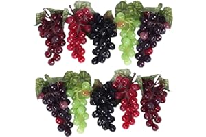 VEOAY 10 Bunches Fake Grapes Artificial Fruit Artificial Grapes for Home House Kitchen Party Wedding Photography Decor 5 Colors
