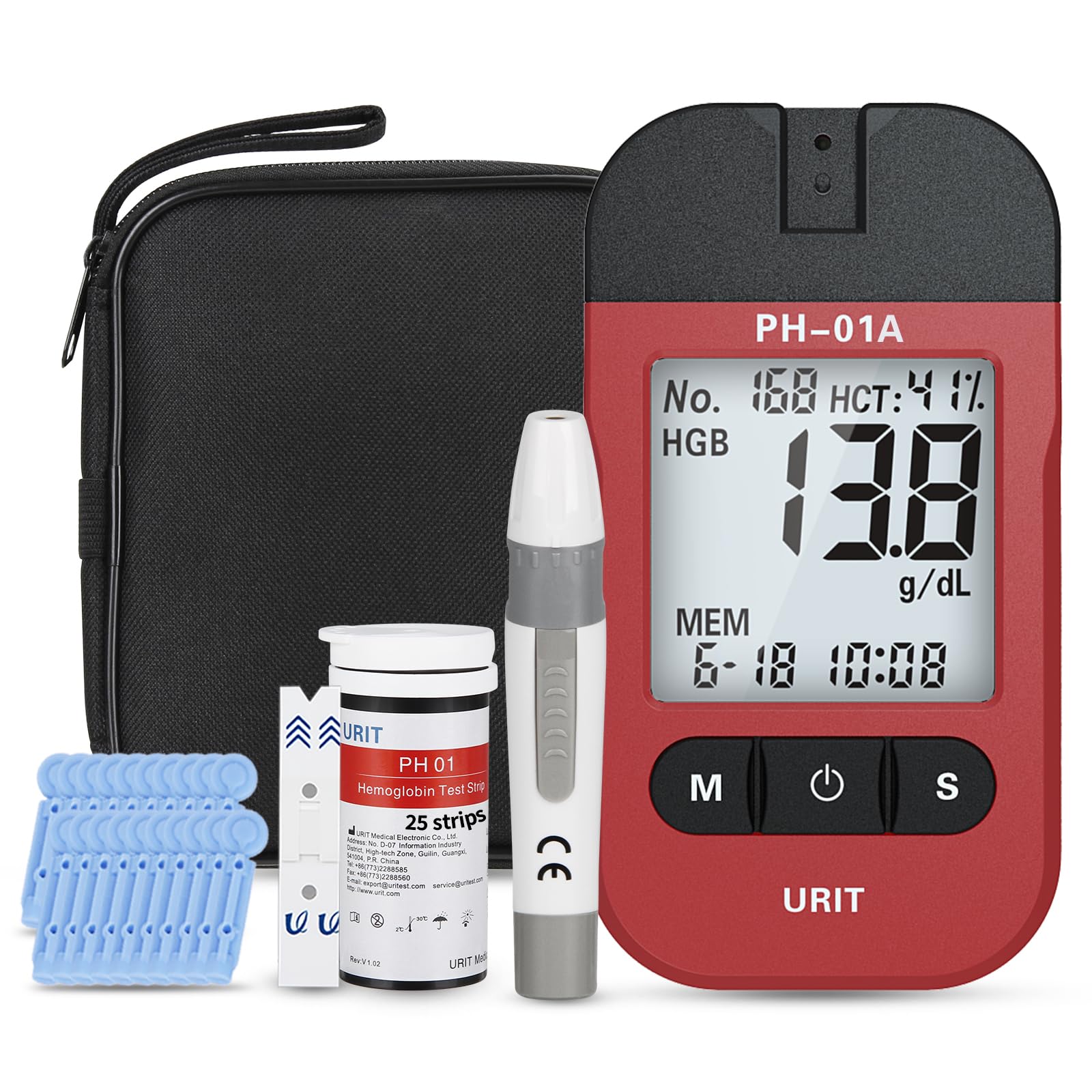 Photo 1 of Hemoglobin Test Meter with 25 Hemoglobin Test Strips, Hemoglobin Test Kit Easy for Home Use