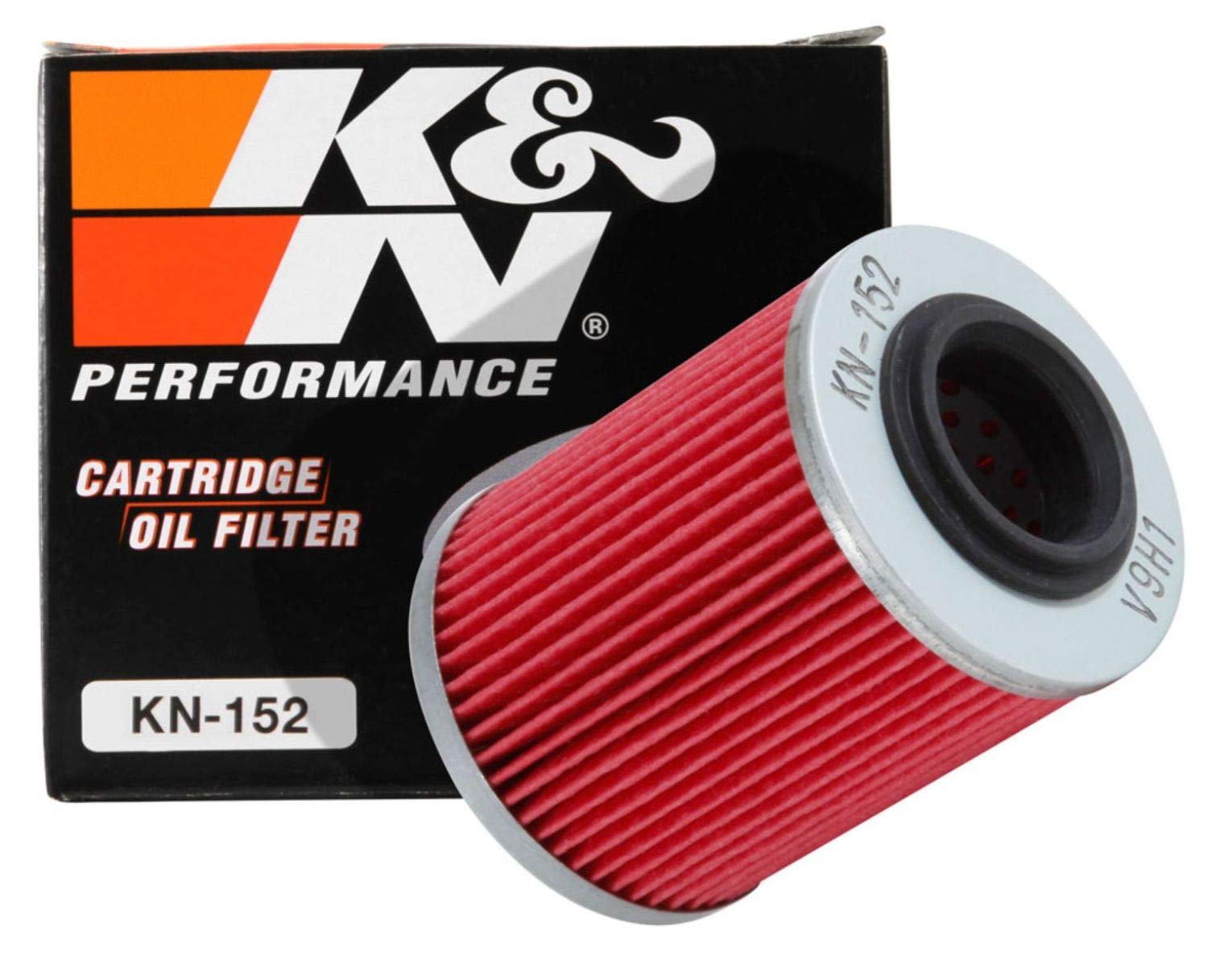 K&N Powersports Oil Filter - Cartridge 56x75mm compatible with Can-Am, Aprilia, Bombardier (KN-152), Black