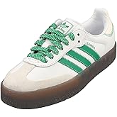 adidas Sambae Womens Sneakers, Cloud White/Green/Off White, Size 6
