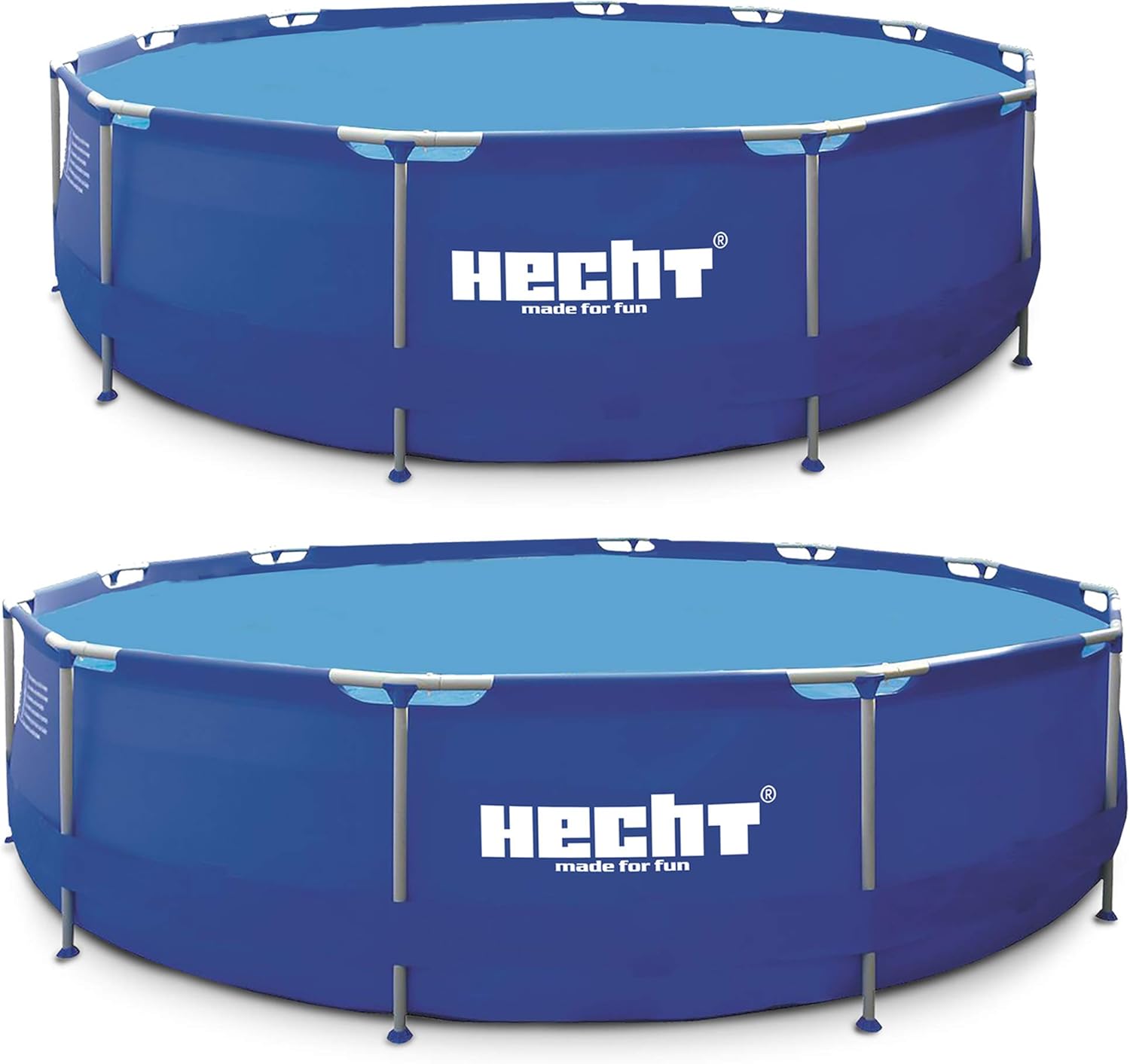 Hecht Stahlrahmen Pool Swimmingpool – 360 x 76 cm und 300 x 76 cm zur Auswahl – Familienpool rund mit Metallrahmen – XXL Outdoor Badespaß für die ganze Familie im eigenen Garten (L, 300 x 76 cm)