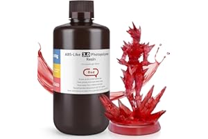 DEEPLEE ELEGOO ABS-Like Resin 3.0, Photopolymer Resin UV Curing 405nm, Upgraded ABS 3D Printing Resin, Higher Precision, Lower Shrinkage 3D Resin for LCD/MSLA/DLP 3D Printer, Clear Red 1000G