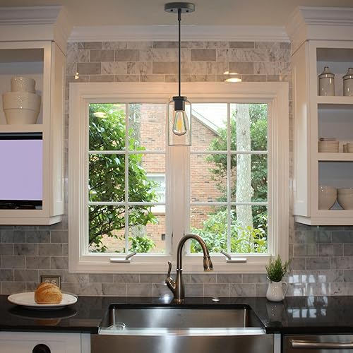 Zevluck Pendant Light Fixtures, Matte Black Pendant Lighting with