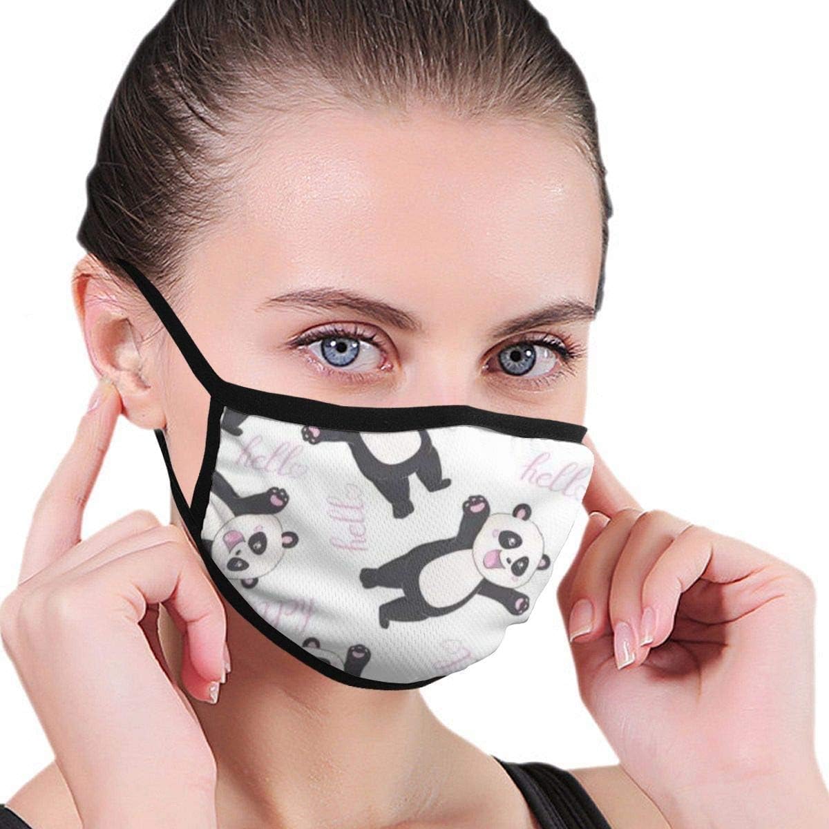 Outdoor Mouth Face Mask Cartoon Pandatrator Anti Dust Half Face for Kids Teens Men Women Lovers Dustproof Adjustable Ear Loops