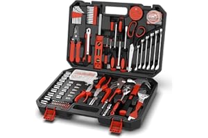 GoYwato Home Tool Kit 287PCs - Complete Repair General Hand Tool Set for Men Women - Household Tool Kit for Home Improvement with Hammer & Pliers Set & Ratchet Wrench & Socket & Portable Tool Box Case