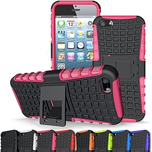 Iphone 5 Case,Iphone 5S Case,ACCUCASE New,Best,Shockproof,Dropproof,PC+TPU Colorfull Fashion Cute Armor Case With Stand for kids,boys,girls(Pink)