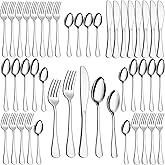 Distfeat 40 Piece Cutlery Set, Food-Grade Stainless Steel Cutlery Set for 8(Includes 8 Knives, 8 Forks, 8 Spoons, 8 Teaspoons