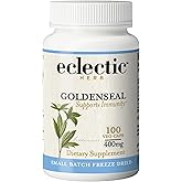Eclectic Herb - Goldenseal Capsules | Supports Immunity, Healthy Sinuses + Mucous Membrane Health | Herbal Supplement | Vegan, Non-GMO, Gluten Free, Freeze-Dried (100 CT | 400 mg)