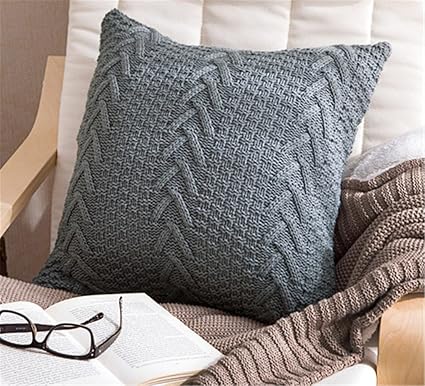Amazon Com Anduuni Decorative Cotton Knitted Pillow Case Cushion