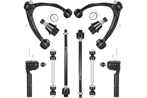 AUTSURLES Front Upper Control Arm with Ball Joint for 2007-2014 Cadillac Escalade ESV EXT Chevy Avalanche Silverado Suburban 1500 GMC Yukon XL Sway Bar Links + Inner Outer Tie Rod Ends Suspension Kit 10 PCS