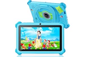 TRAYOO Kids Tablet, 7 inch Tablet for Kids, 32GB Toddler Tablets with Case Included, Parental Control, Dual Camera, GMS, WiFi (Blue)