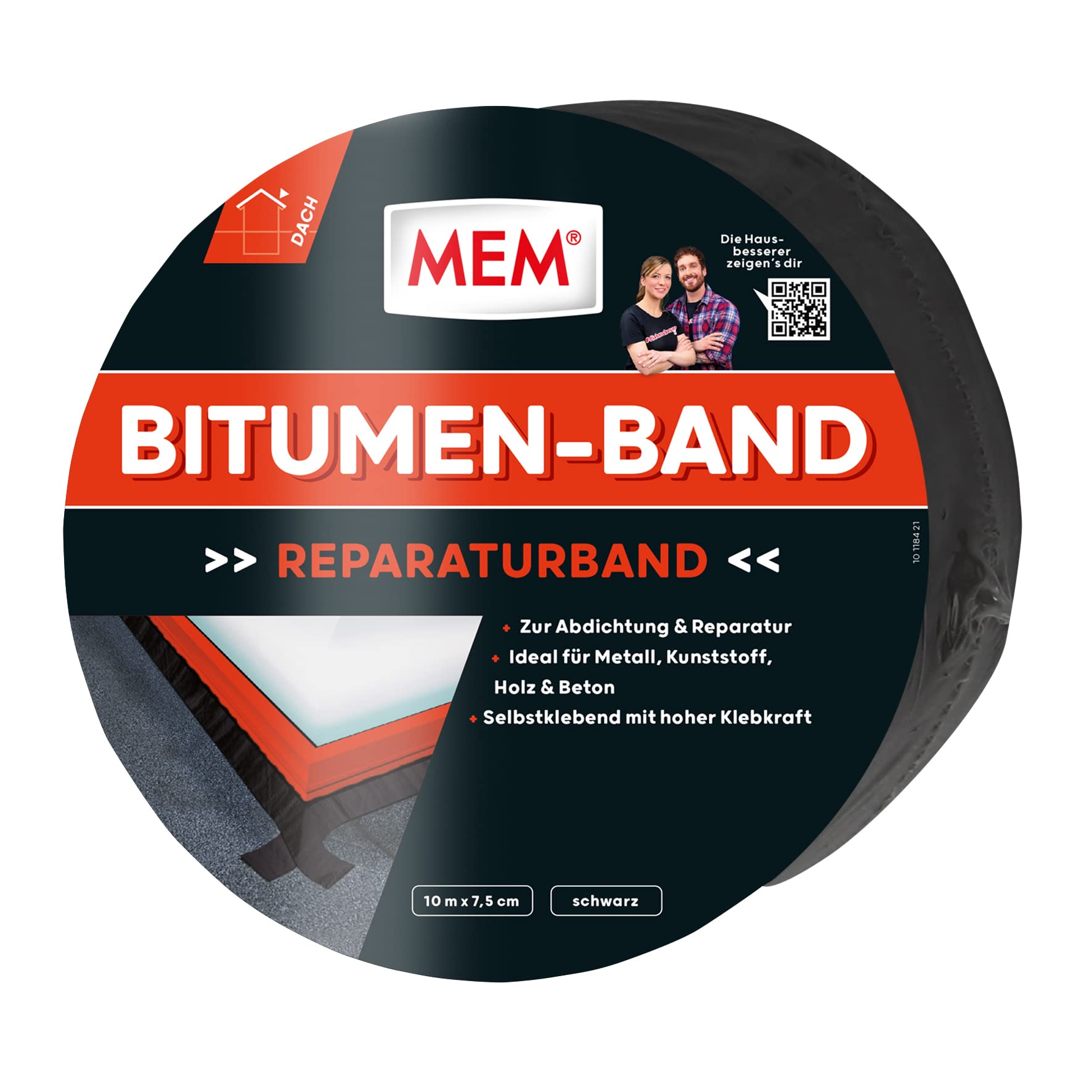 MEM Bitumen Tape Self Adhesive Sealing Tape UV Resistant Protective Film 1.5mm Thickness 7.5cm x 10m Black