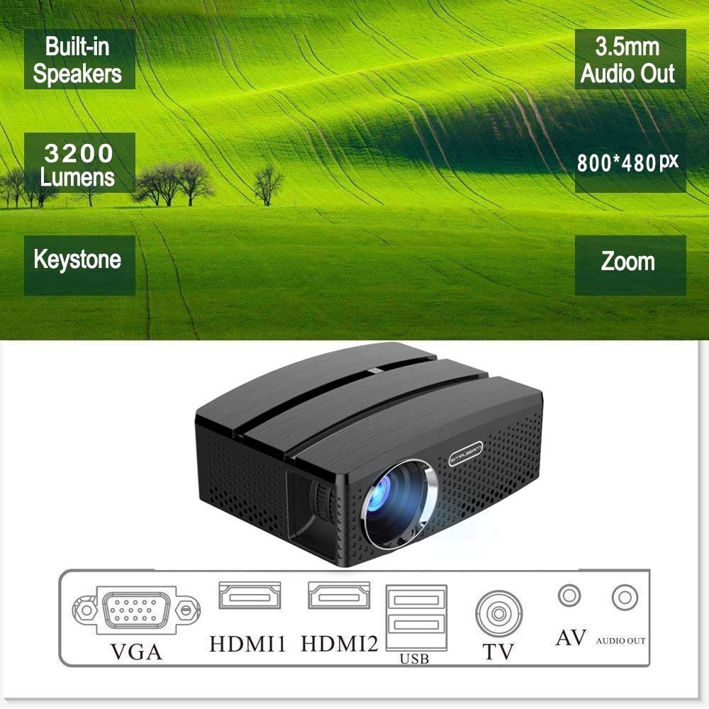 KAIDILA LCD HD Video Proyector 3200 lúmenes LED Multimedia ...