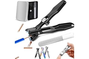 HOIUTER German Nail Clippers for Men, 2025 Upgraded Ultra Sharp Stainless Steel Nail Clippers for Thick Nails, The Luxurious Ultra Sharp Nail Clippers Set with Nail File for Seniors Men Women (Black)