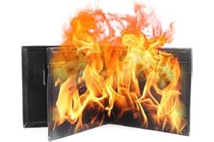 Fire Wallet Magic Trick Portefeuille de magicien en similicuir noir à deux volets, accessoire réaliste pour scène et spectacl