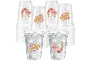 Zoketriton 50 Pack 12oz Derby Plastic Cups, Horse Racing Disposable Plastic Cups for Derby Party Kentucky Horse Race Birthday