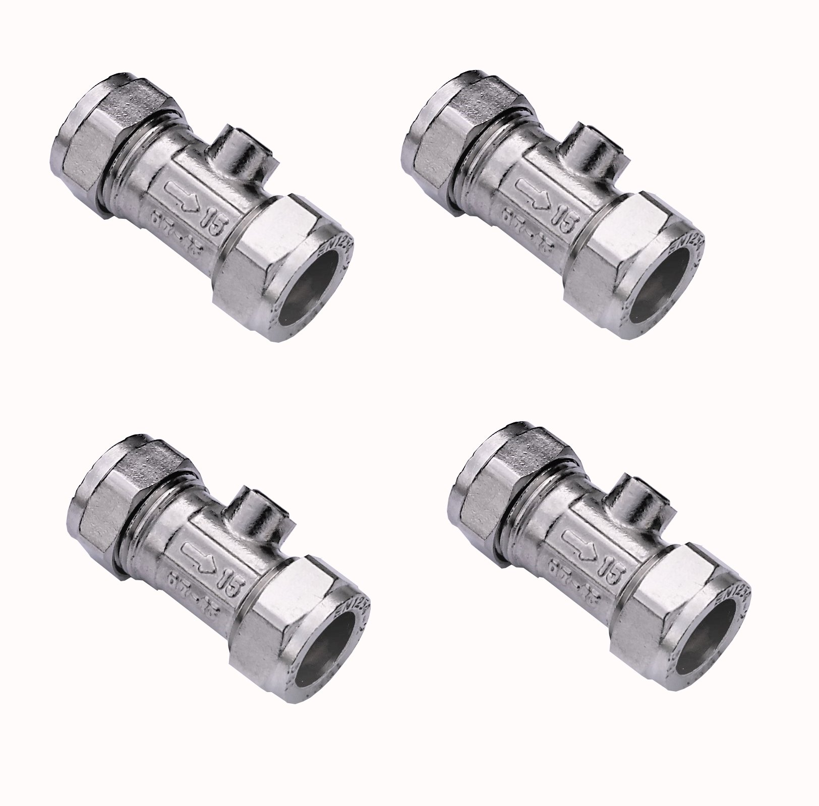 Visua 15mm Compression Isolation Valves - Pack of 4