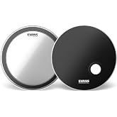 Evans EMAD2 Bass Drum System Pack, 22 inch, Batter &amp; Reso Heads, 2-Ply | Bass drum pack with a punchy 2-ply EMAD2 batter and ported EMAD reso head, plus swappable damping rings to dial in your tone.