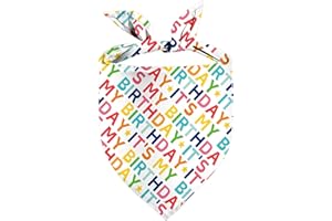 YAOFAVO Birthday Dog Bandanas 1 Pack, Colorful HBD Dog Scarfs for Boy and Girl, Pet Scarves for Boy and Girl Bandanas for Small Medium Large Dogs (It's My Birthday, One Size)