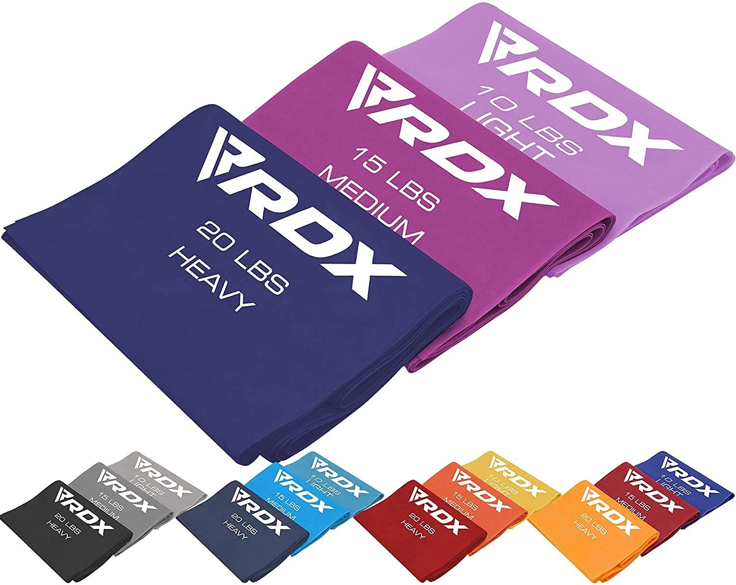 RDX Resistance Bands TPE 3 Level Set 1.5M Long, REACH RoHS CPSIA Certified, Flat Skin Friendly Thick Stretch Elastic Loop, Yoga Home Gym Fitness Workout Exercise, Ballet Pilates Legs Training Slimming